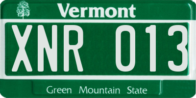VT license plate XNR013
