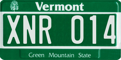 VT license plate XNR014