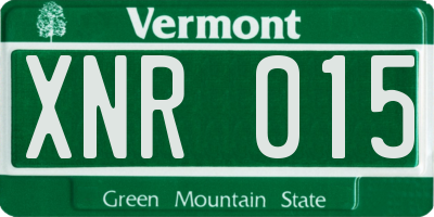 VT license plate XNR015