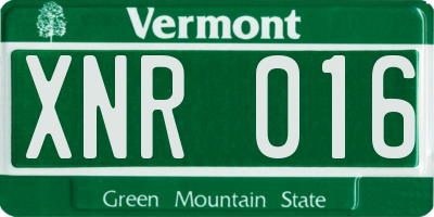 VT license plate XNR016