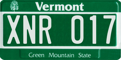 VT license plate XNR017