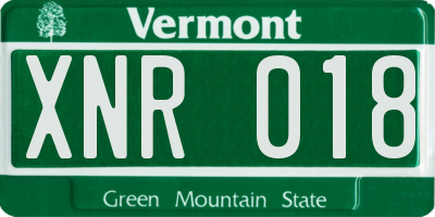VT license plate XNR018