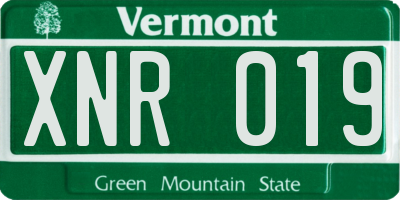 VT license plate XNR019