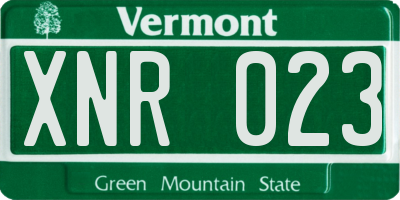 VT license plate XNR023