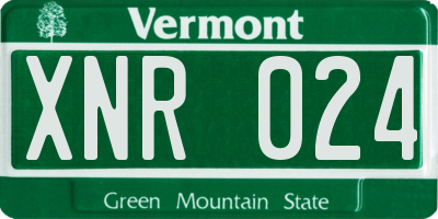 VT license plate XNR024