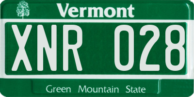 VT license plate XNR028