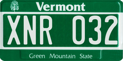 VT license plate XNR032
