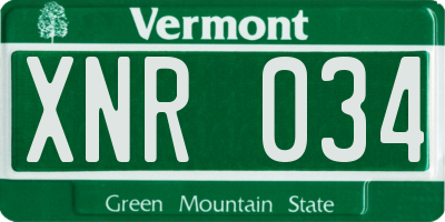 VT license plate XNR034