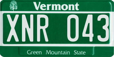 VT license plate XNR043