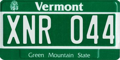 VT license plate XNR044