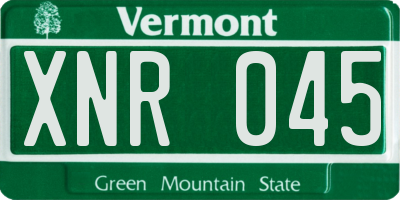 VT license plate XNR045