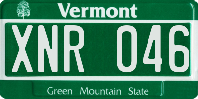 VT license plate XNR046