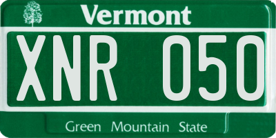 VT license plate XNR050