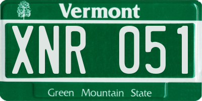 VT license plate XNR051