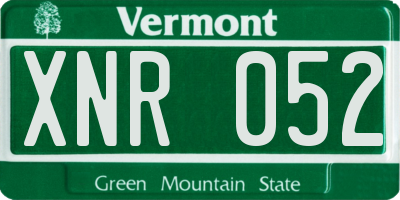 VT license plate XNR052
