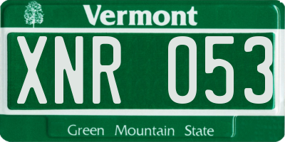 VT license plate XNR053