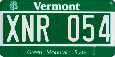 VT license plate XNR054