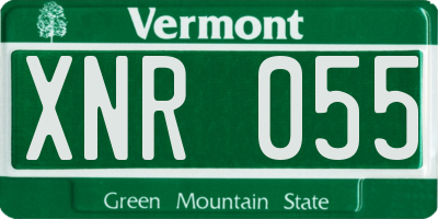 VT license plate XNR055