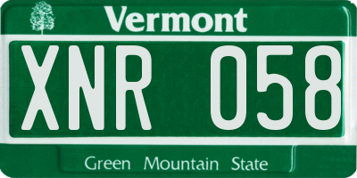 VT license plate XNR058