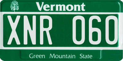 VT license plate XNR060