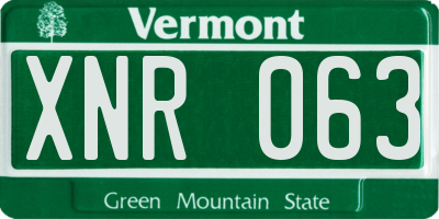 VT license plate XNR063
