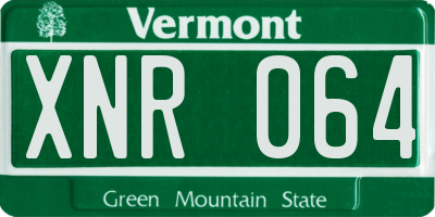 VT license plate XNR064