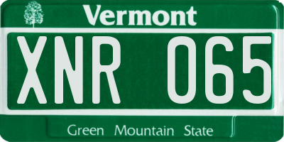 VT license plate XNR065