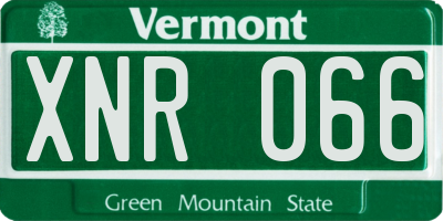 VT license plate XNR066