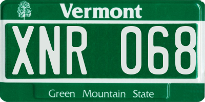 VT license plate XNR068