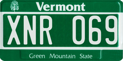 VT license plate XNR069