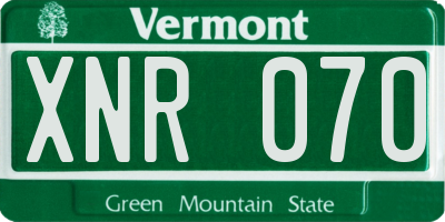 VT license plate XNR070