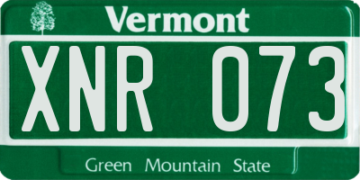 VT license plate XNR073