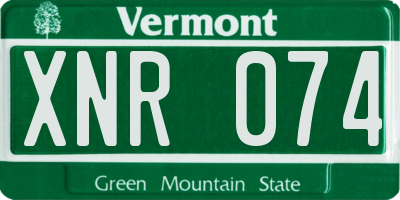 VT license plate XNR074