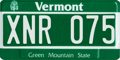VT license plate XNR075
