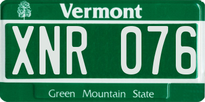 VT license plate XNR076