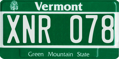 VT license plate XNR078