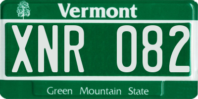 VT license plate XNR082