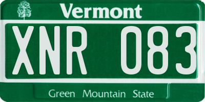 VT license plate XNR083