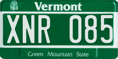 VT license plate XNR085