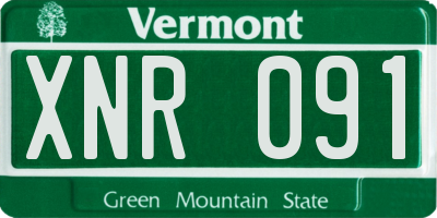 VT license plate XNR091