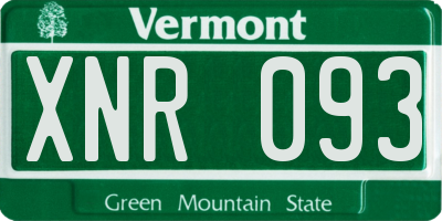 VT license plate XNR093