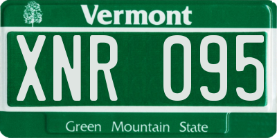 VT license plate XNR095