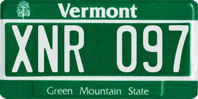 VT license plate XNR097