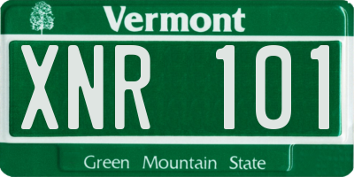 VT license plate XNR101