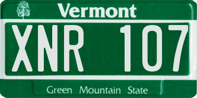 VT license plate XNR107