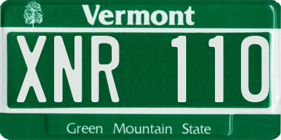 VT license plate XNR110