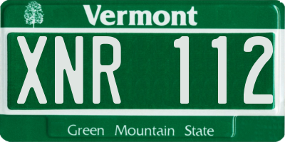 VT license plate XNR112