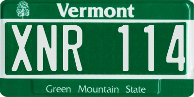 VT license plate XNR114
