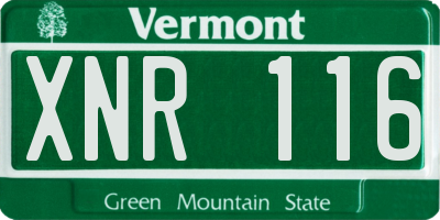 VT license plate XNR116