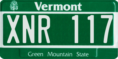 VT license plate XNR117